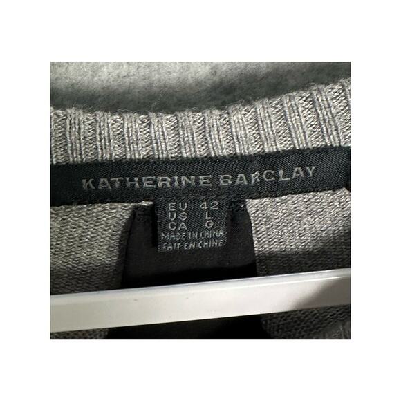 Katherine‎ Barclay Sz L Chiffon Back Drapey Wool Blend Sweater whimsy sheer - Picture 4 of 8